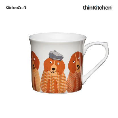 KitchenCraft Fluted Mug, Dogs, 300ml