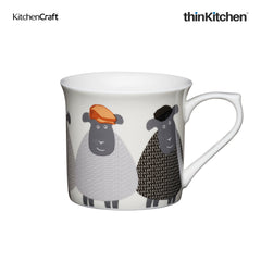 Mugs Fine Bone China 300Ml Fluted Mug, Sheep, Labelled