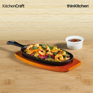 KitchenCraft World of Flavours Oriental Iron Sizzle Platter