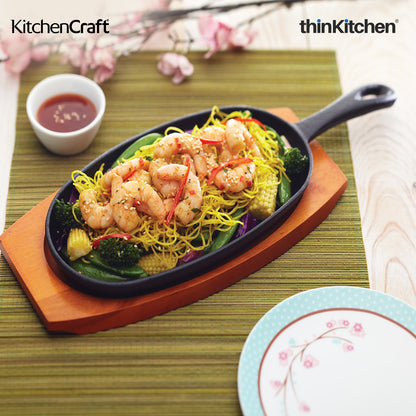 Kitchencraft World Of Flavours Oriental Iron Sizzle Platter