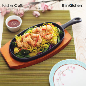 KitchenCraft World of Flavours Oriental Iron Sizzle Platter
