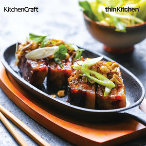 KitchenCraft World of Flavours Oriental Iron Sizzle Platter