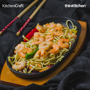 KitchenCraft World of Flavours Oriental Iron Sizzle Platter