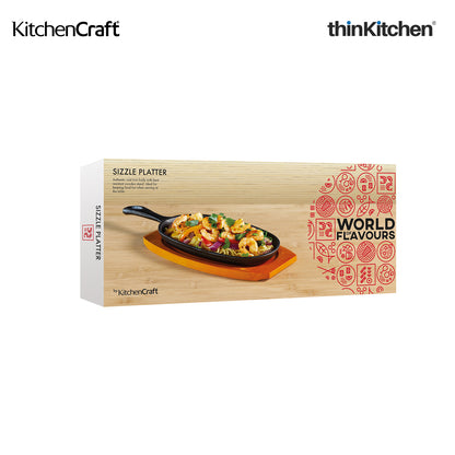 Kitchencraft World Of Flavours Oriental Iron Sizzle Platter