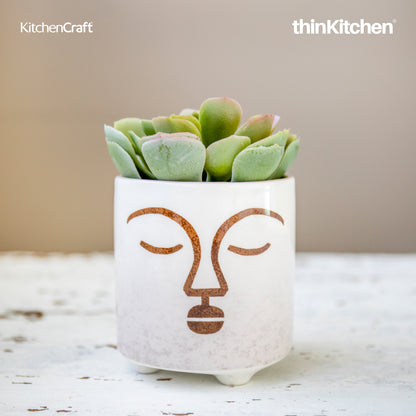 Kitchencraft Mini Planter With Terracotta Face Design