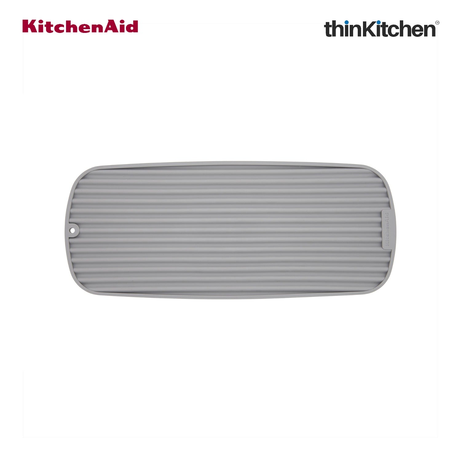 KitchenAid Slim Dish Drying Mat for Kitchen Counter, Grey, 43 x 18cm - 3