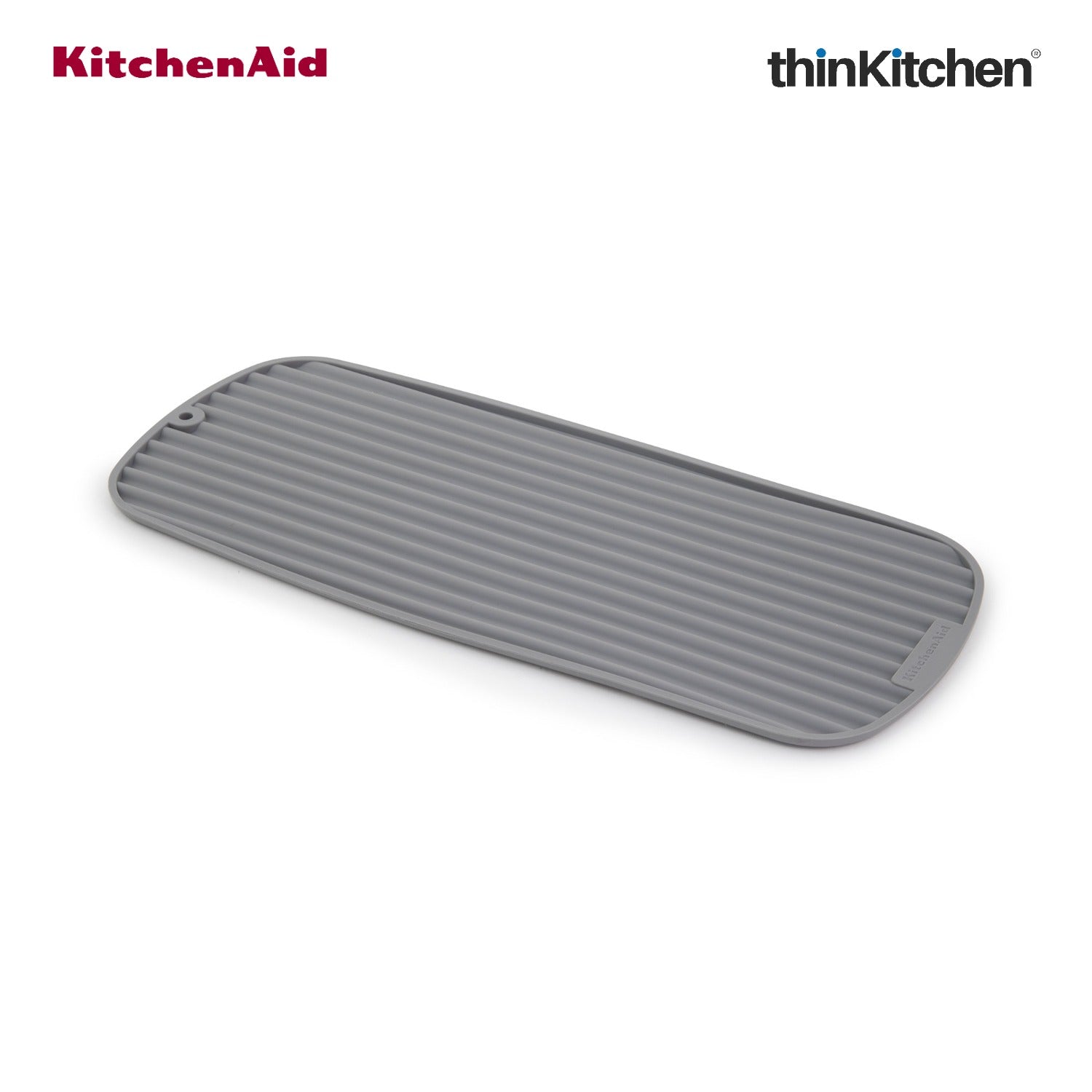 KitchenAid Slim Dish Drying Mat for Kitchen Counter, Grey, 43 x 18cm - 4