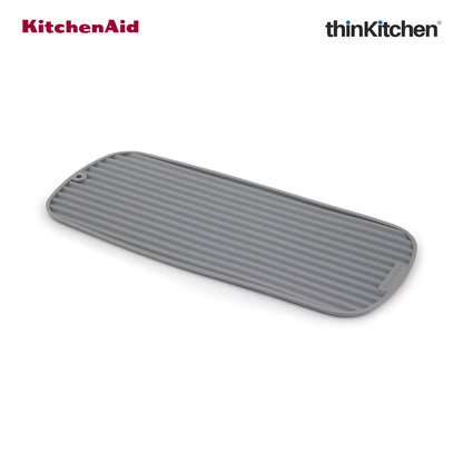 KitchenAid Slim Dish Drying Mat for Kitchen Counter, Grey, 43 x 18cm