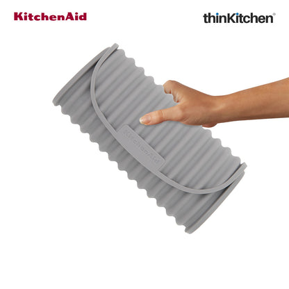 KitchenAid Slim Dish Drying Mat for Kitchen Counter, Grey, 43 x 18cm