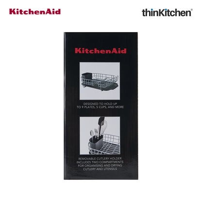 KitchenAid Low Profile Stainless Steel Dish Drying Rack - Grey | 44.6 x 32 x 15.9 cms