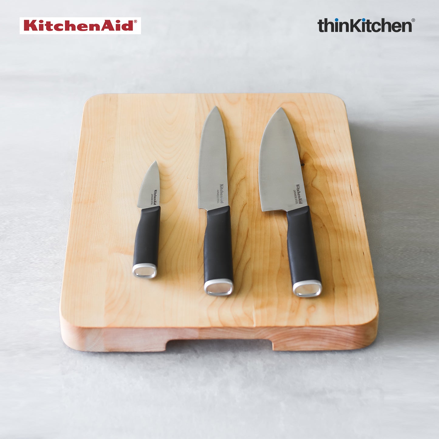 Kitchenaid Classic 3 Pc Sharp Japanese Knife Set With Blade Cover