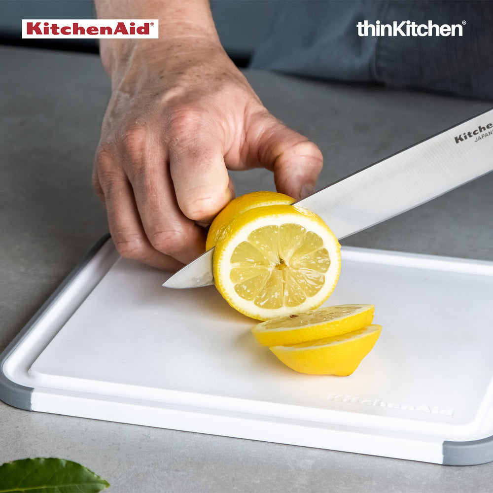 KitchenAid Classic Non-Slip, BPA-Free and Non-Absorbent Polypropylene Cutting Board with Perimeter Trench, 25cm
