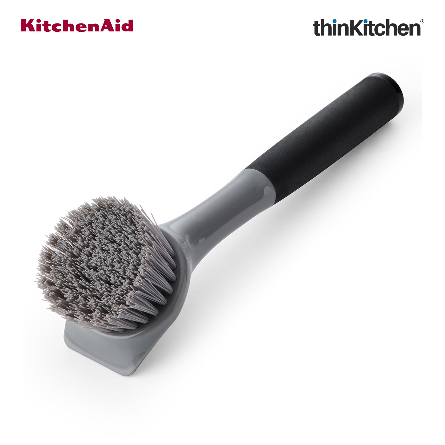 KitchenAid Cast Iron Cleaning Sink Brush, Grey - 26cm | Dishwasher Safe - 8