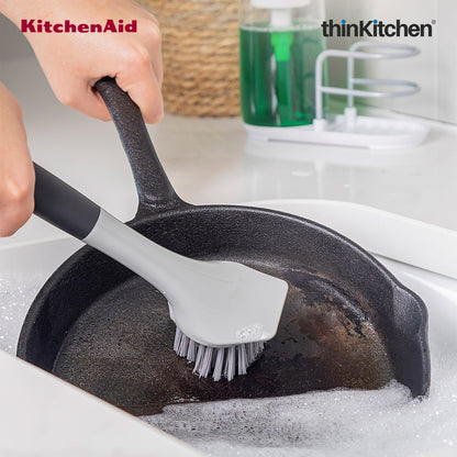 KitchenAid Cast Iron Cleaning Sink Brush, Grey - 26cm | Dishwasher Safe