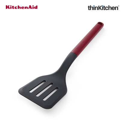 KitchenAid Slotted Turner Spatula - Empire Red, 34cms | Heat Resistant