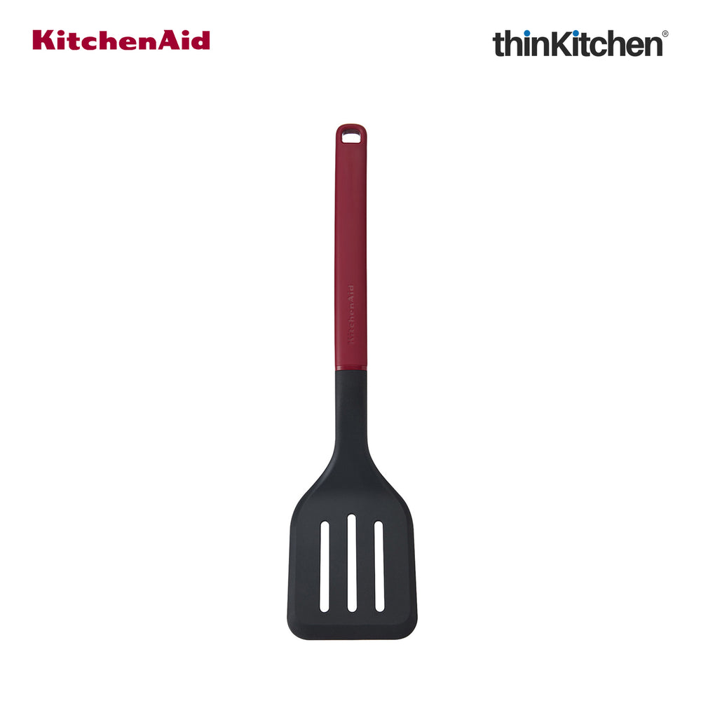 KitchenAid Slotted Turner Spatula - Empire Red, 34cms | Heat Resistant