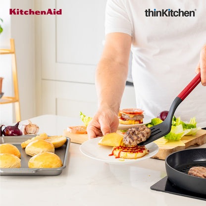 KitchenAid Slotted Turner Spatula - Empire Red, 34cms | Heat Resistant