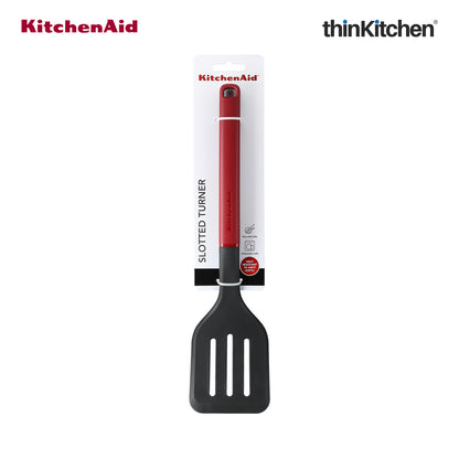 KitchenAid Slotted Turner Spatula - Empire Red, 34cms | Heat Resistant