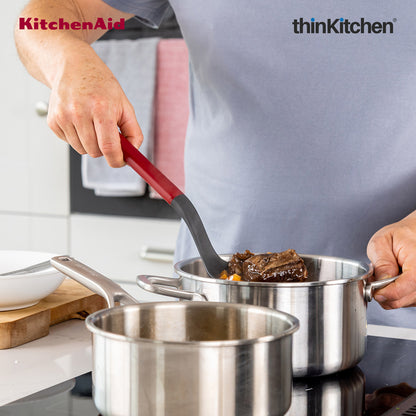 KitchenAid Premium Cooking Spoon, Heat Resistant Nylon Cooking Utensil, Non-Stick Safe Kitchen Tool with Durable Handle, Dishwasher Safe - Empire Red, 34cm