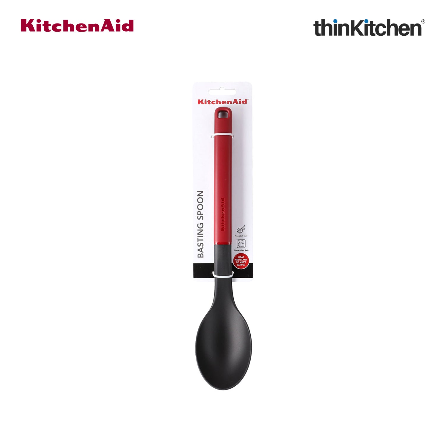 KitchenAid Premium Cooking Spoon, Heat Resistant Nylon Cooking Utensil, Non-Stick Safe Kitchen Tool with Durable Handle, Dishwasher Safe - Empire Red, 34cm - 7