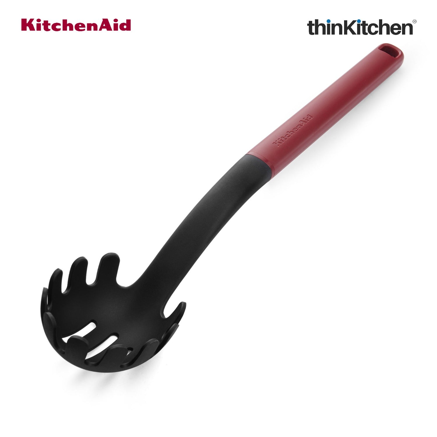 KitchenAid Spaghetti & Pasta Server for Non-Stick Cookware, Empire Red - 4