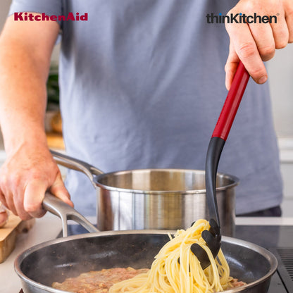 KitchenAid Spaghetti & Pasta Server for Non-Stick Cookware, Empire Red