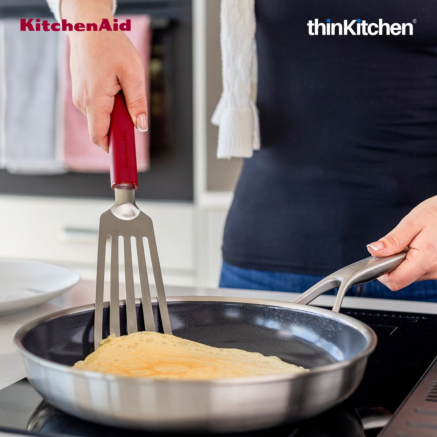 KitchenAid Stainless Steel Flexible Turner Spatula - Empire Red, 31.5cms | Heat Resistant - 4
