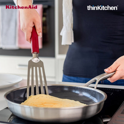 KitchenAid Stainless Steel Flexible Turner Spatula - Empire Red, 31.5cms | Heat Resistant