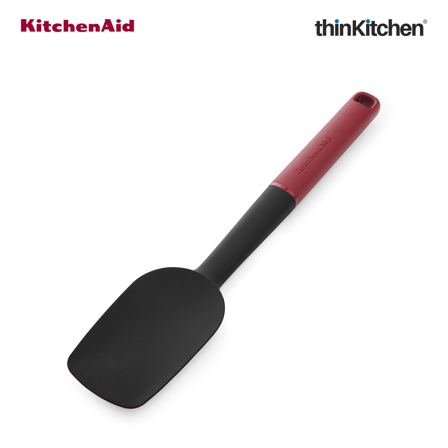 KitchenAid Silicone Non-Stick Spoon Spatula with Durable Handle - Empire Red, 30cm - 5