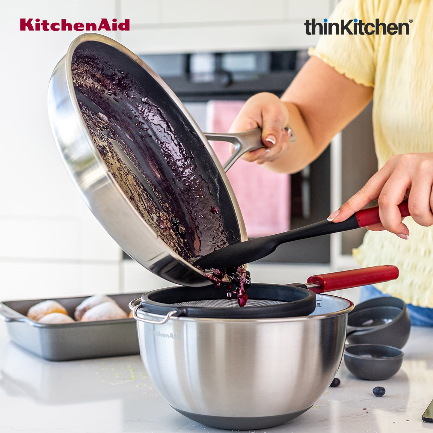 KitchenAid Silicone Non-Stick Spoon Spatula with Durable Handle - Empire Red, 30cm