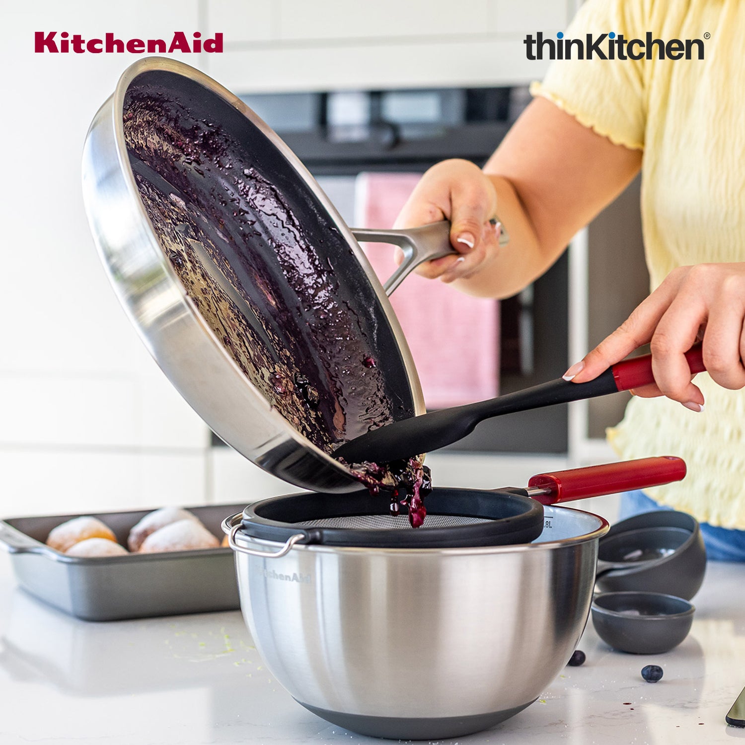 KitchenAid Silicone Non-Stick Spoon Spatula with Durable Handle - Empire Red, 30cm - 4
