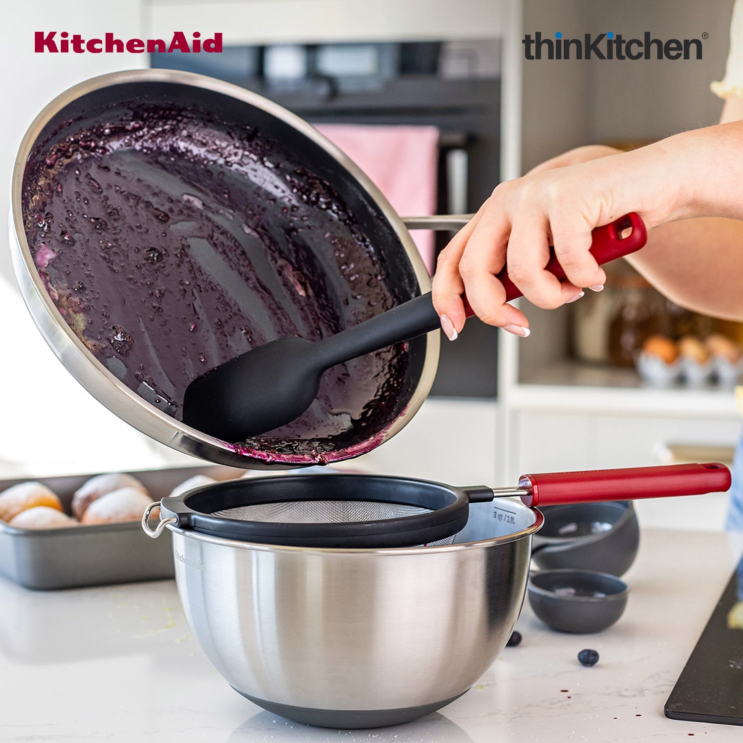KitchenAid Silicone Non-Stick Spoon Spatula with Durable Handle - Empire Red, 30cm - 6