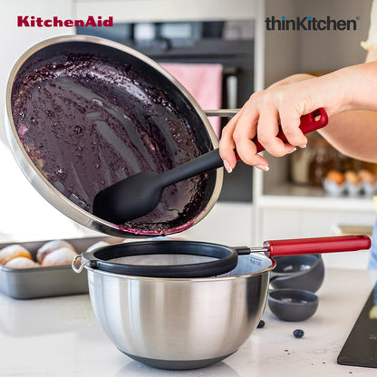 KitchenAid Silicone Non-Stick Spoon Spatula with Durable Handle - Empire Red, 30cm