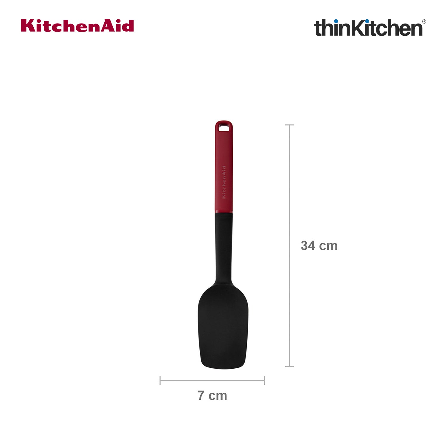 KitchenAid Silicone Non-Stick Spoon Spatula with Durable Handle - Empire Red, 30cm - 3