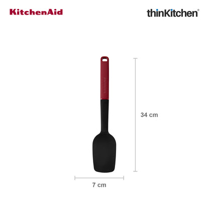 KitchenAid Silicone Non-Stick Spoon Spatula with Durable Handle - Empire Red, 30cm