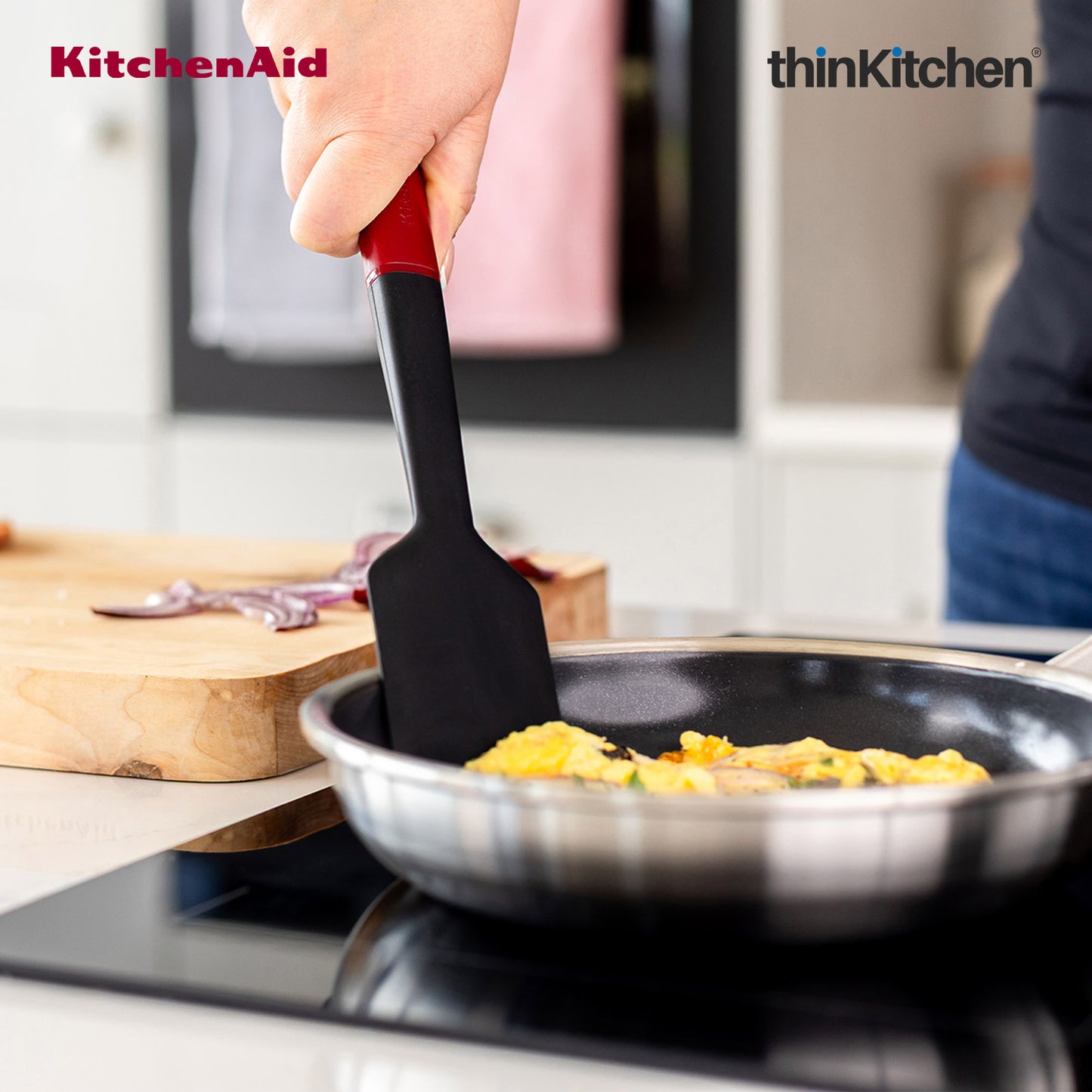 KitchenAid Silicone Scraper Spatula - Empire Red, 30cm | Heat Resistant