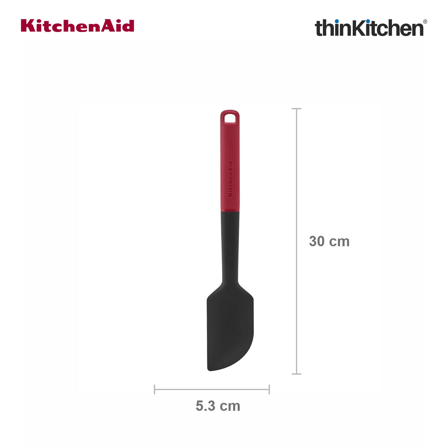 KitchenAid Silicone Scraper Spatula - Empire Red, 30cm | Heat Resistant - 5