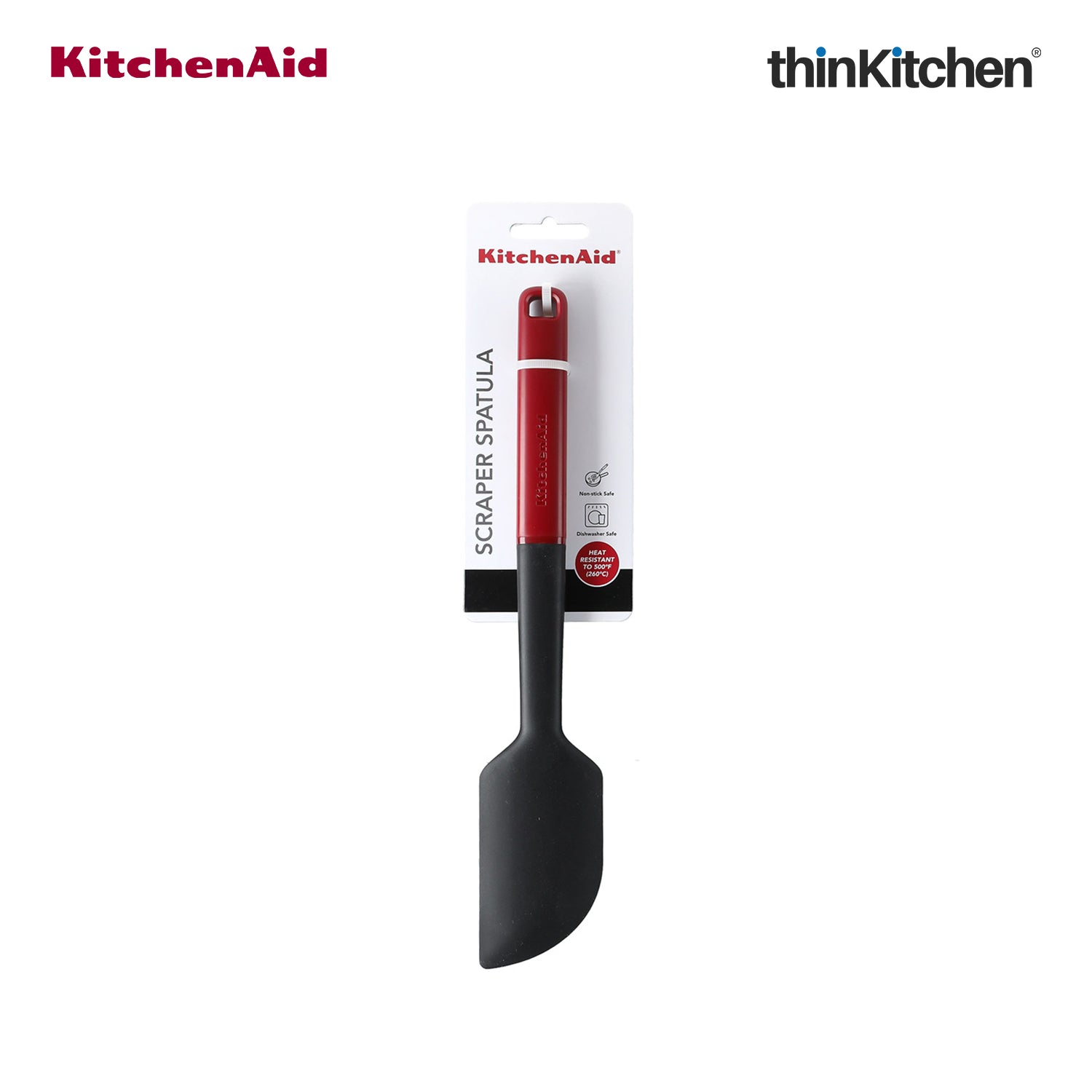 KitchenAid Silicone Scraper Spatula - Empire Red, 30cm | Heat Resistant - 3