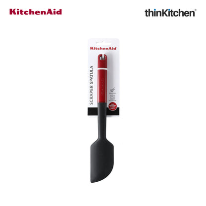 KitchenAid Silicone Scraper Spatula - Empire Red, 30cm | Heat Resistant