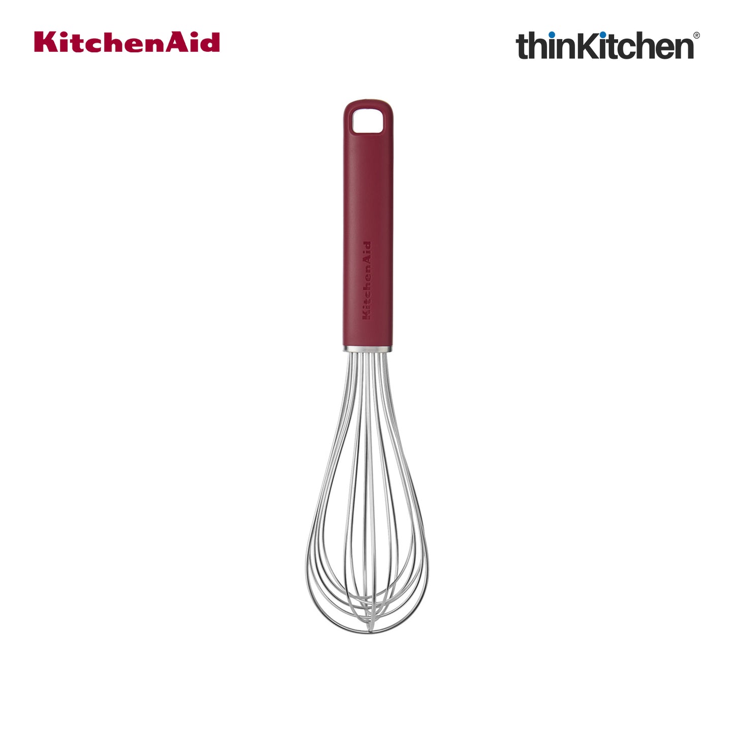KitchenAid Stainless Steel Whisk - Empire Red, 27 cms | Heat Resistant Cooking Utensil