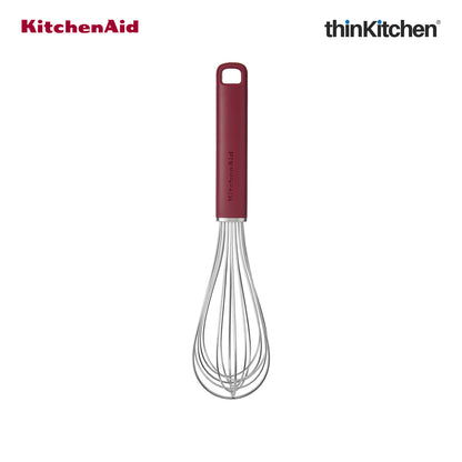 KitchenAid Stainless Steel Whisk - Empire Red, 27 cms | Heat Resistant Cooking Utensil