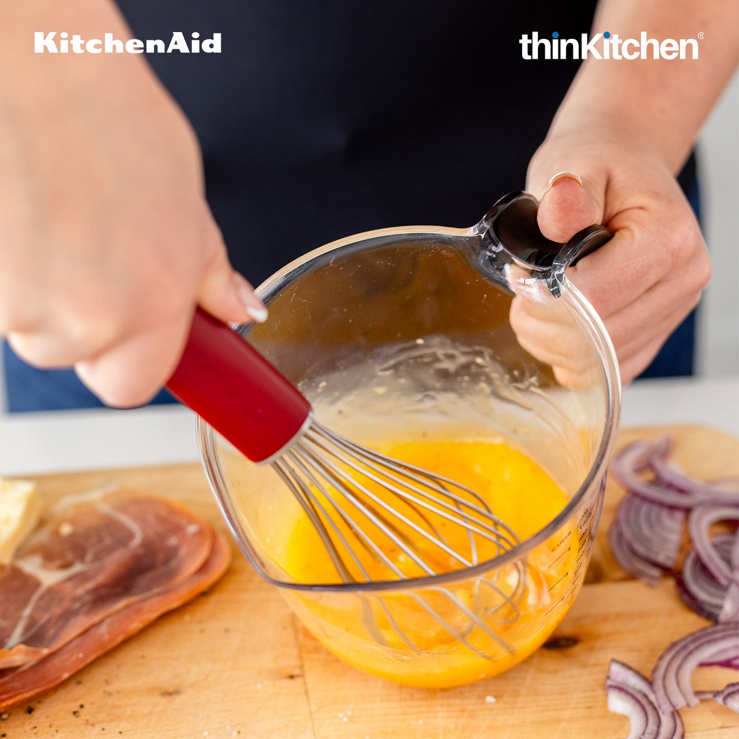KitchenAid Stainless Steel Whisk - Empire Red, 27 cms | Heat Resistant Cooking Utensil
