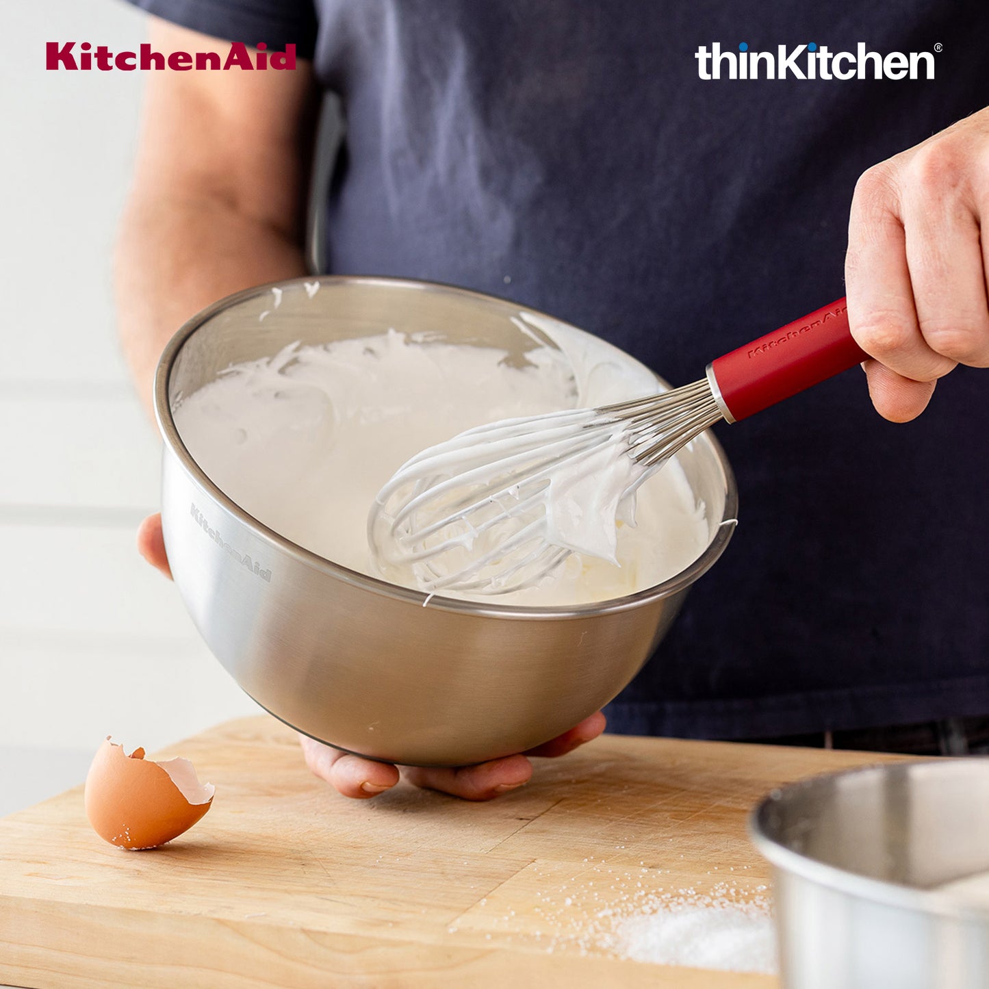 KitchenAid Stainless Steel Whisk - Empire Red, 27 cms | Heat Resistant Cooking Utensil