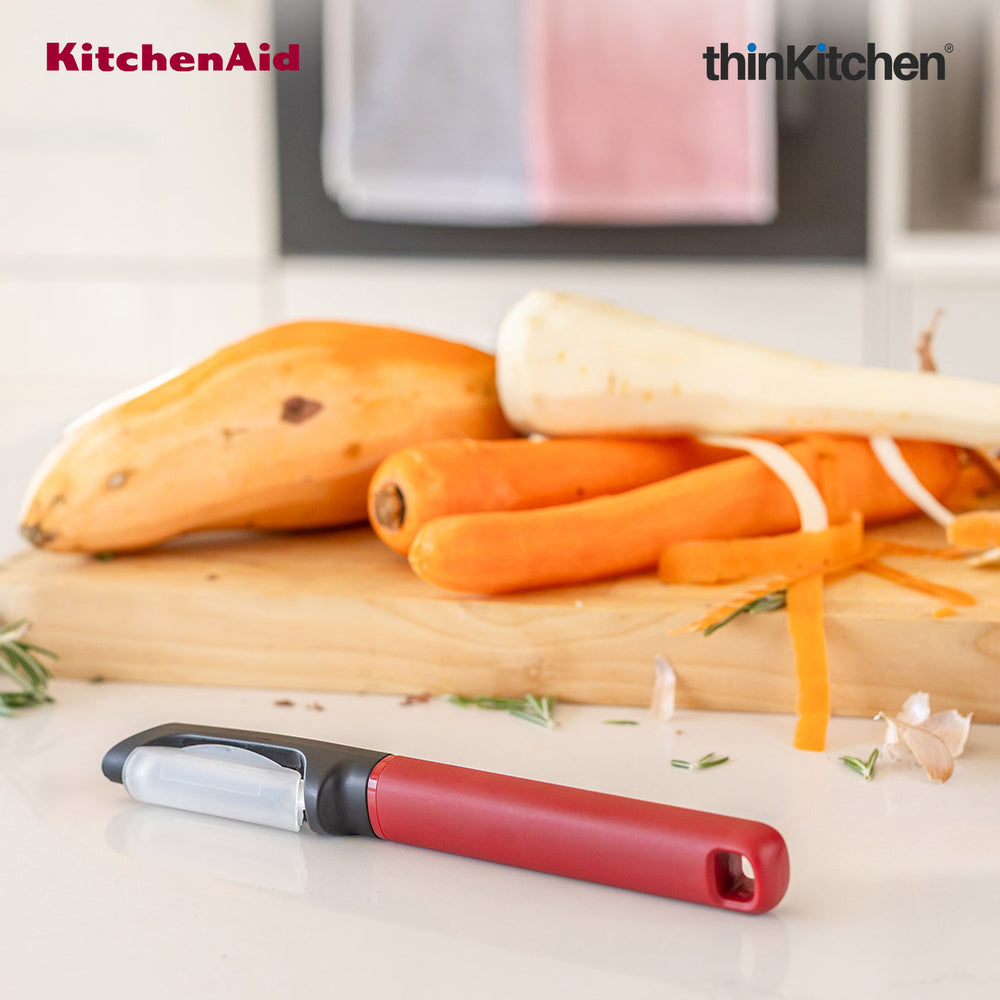 KitchenAid Red Stainless Steel Euro Peeler with Serrated Blade - 20cm