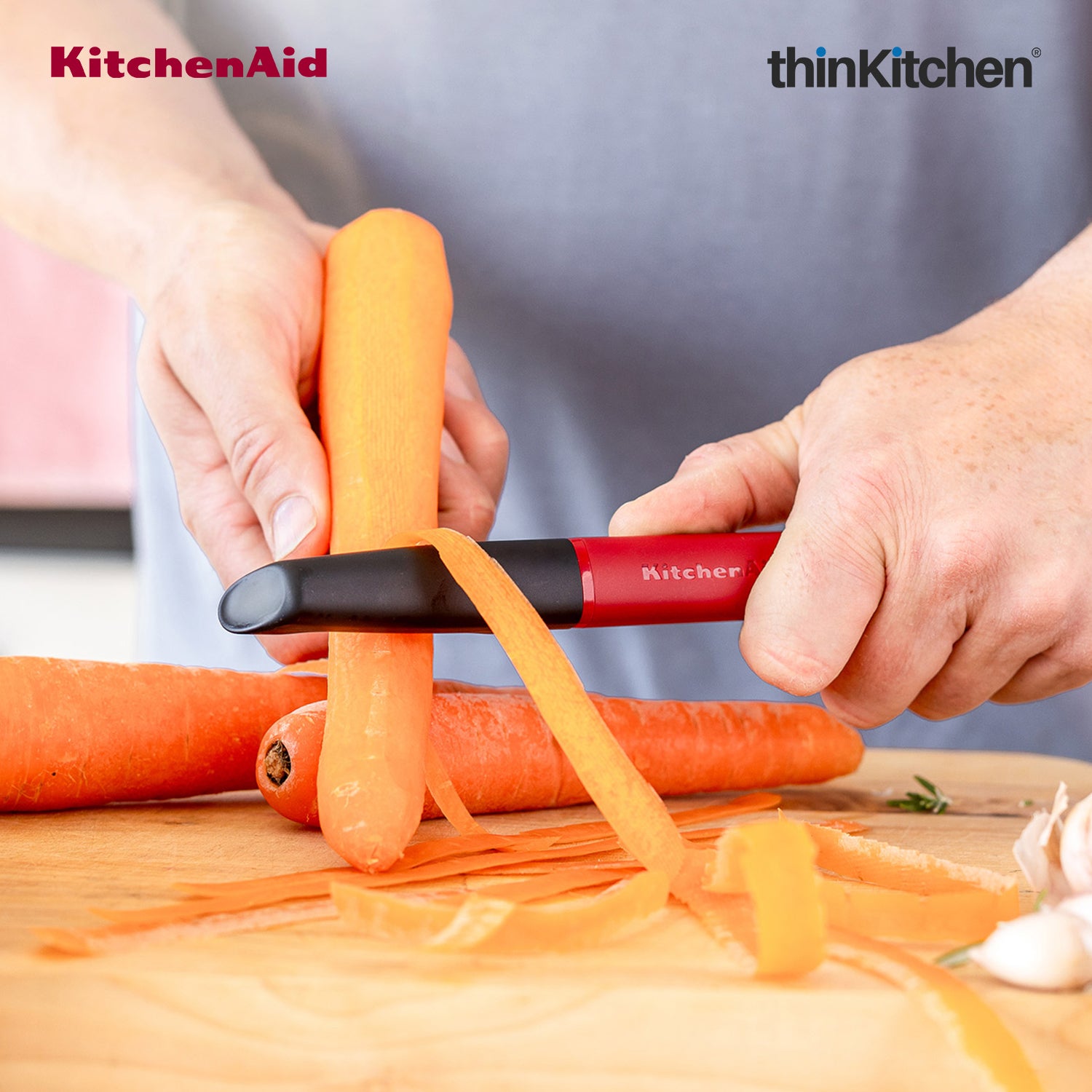KitchenAid Red Stainless Steel Euro Peeler with Serrated Blade - 20cm - 3