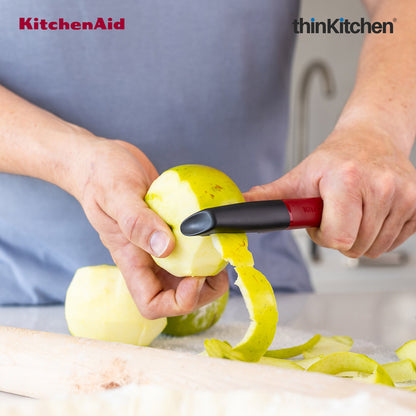 KitchenAid Red Stainless Steel Euro Peeler with Serrated Blade - 20cm