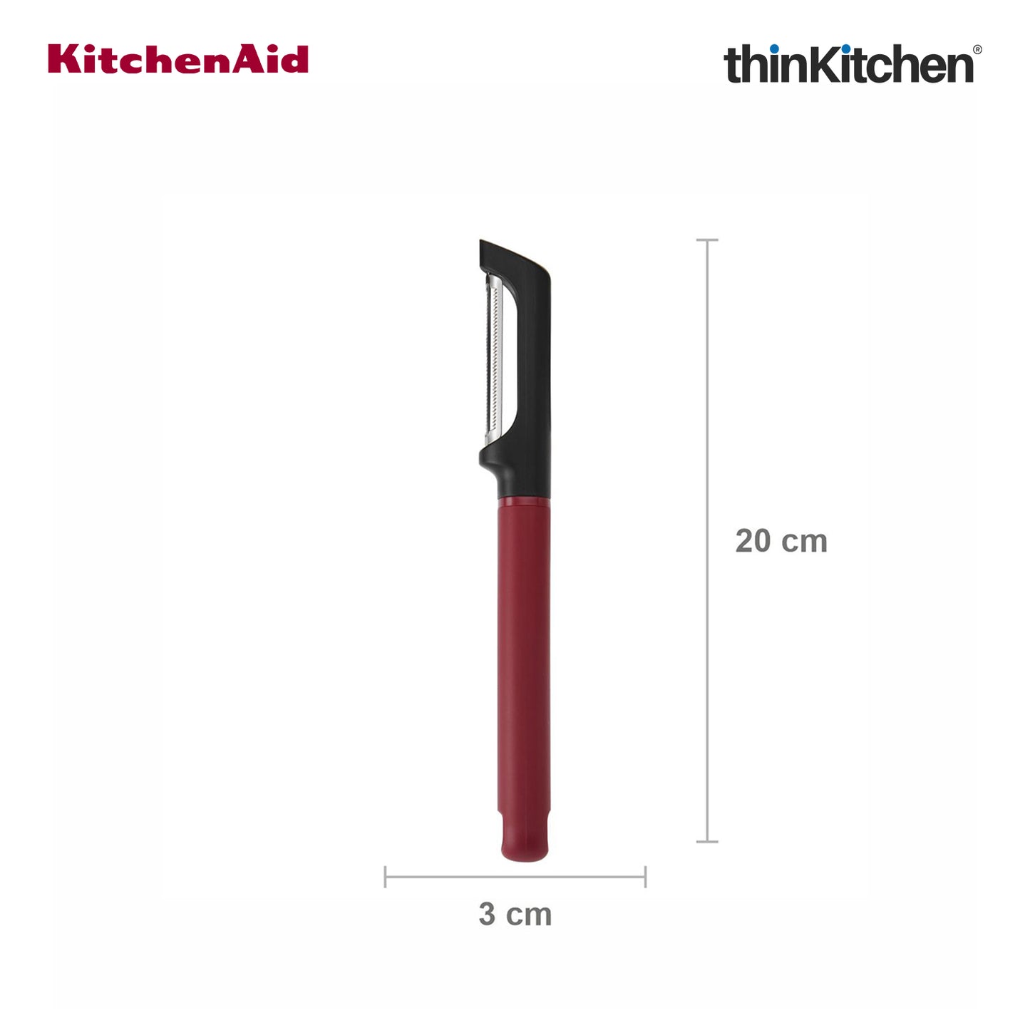 KitchenAid Red Stainless Steel Euro Peeler with Serrated Blade - 20cm