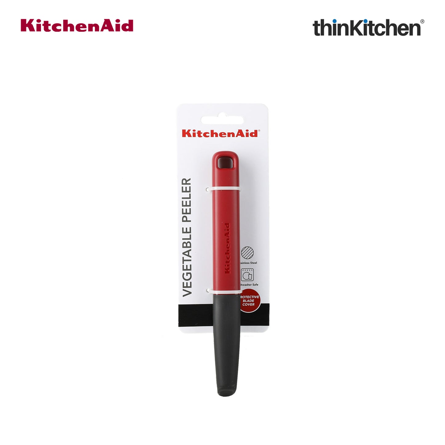 KitchenAid Red Stainless Steel Euro Peeler with Serrated Blade - 20cm