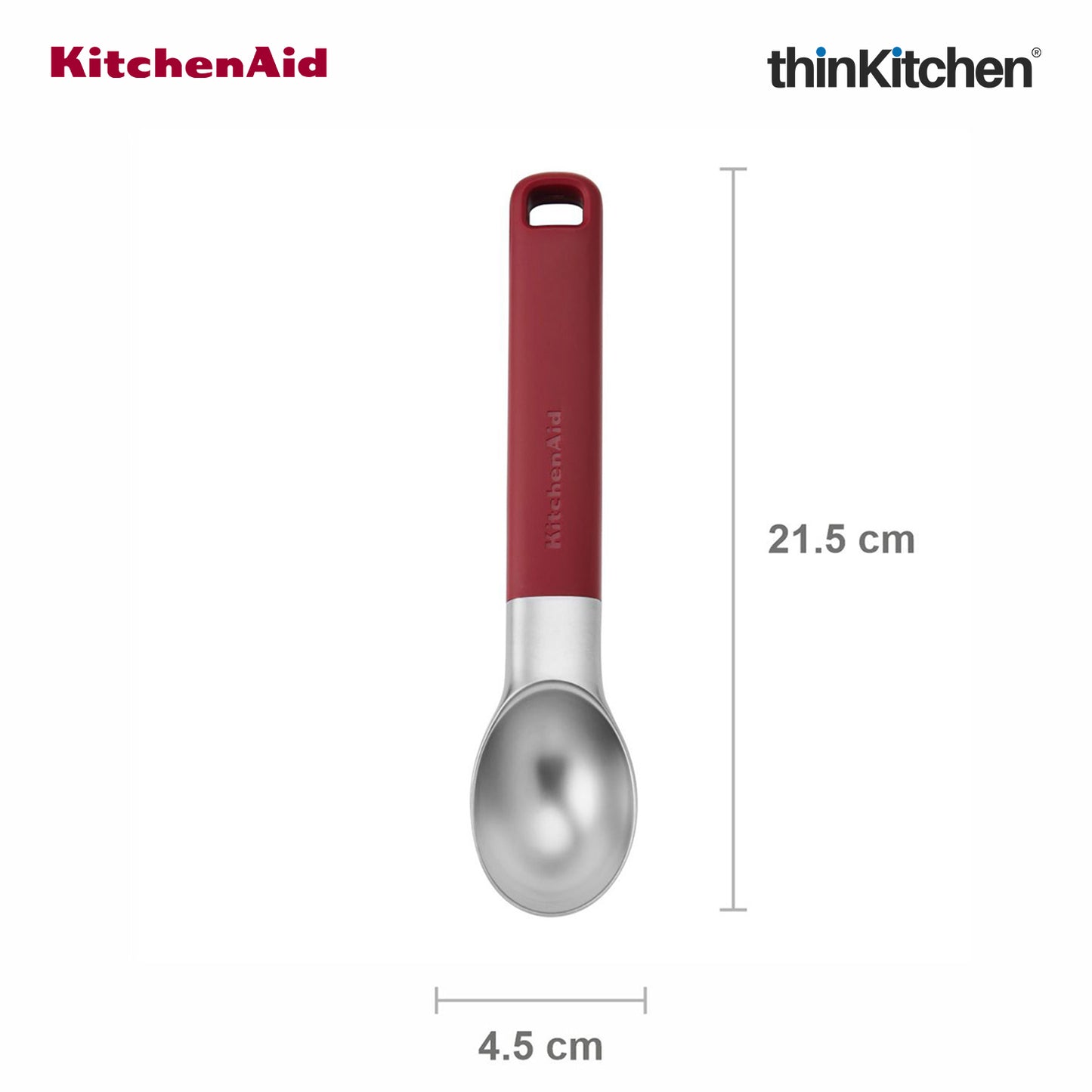 KitchenAid Ice Cream Scoop With Ergonomic Handle - Empire Red,  21cm