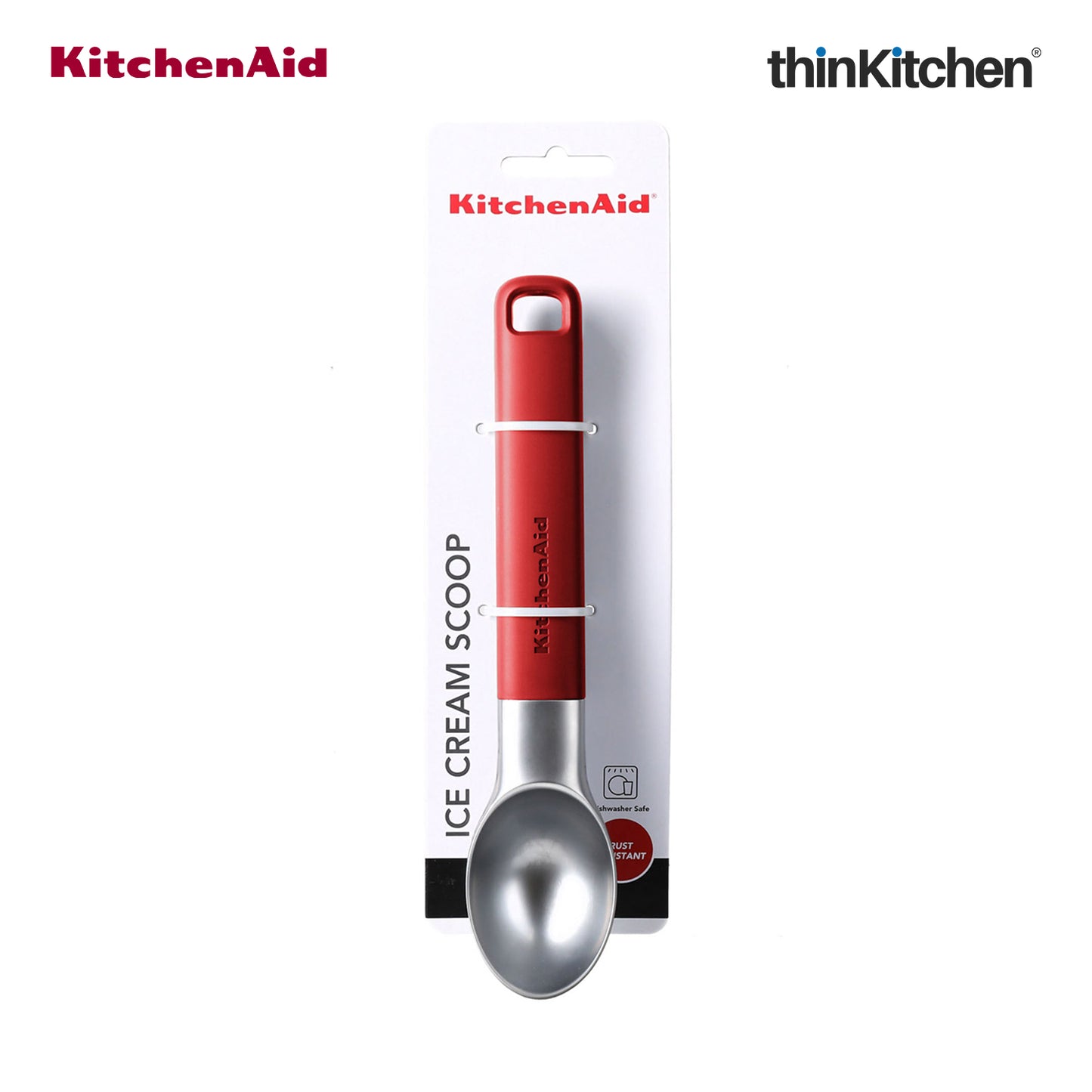 KitchenAid Ice Cream Scoop With Ergonomic Handle - Empire Red,  21cm